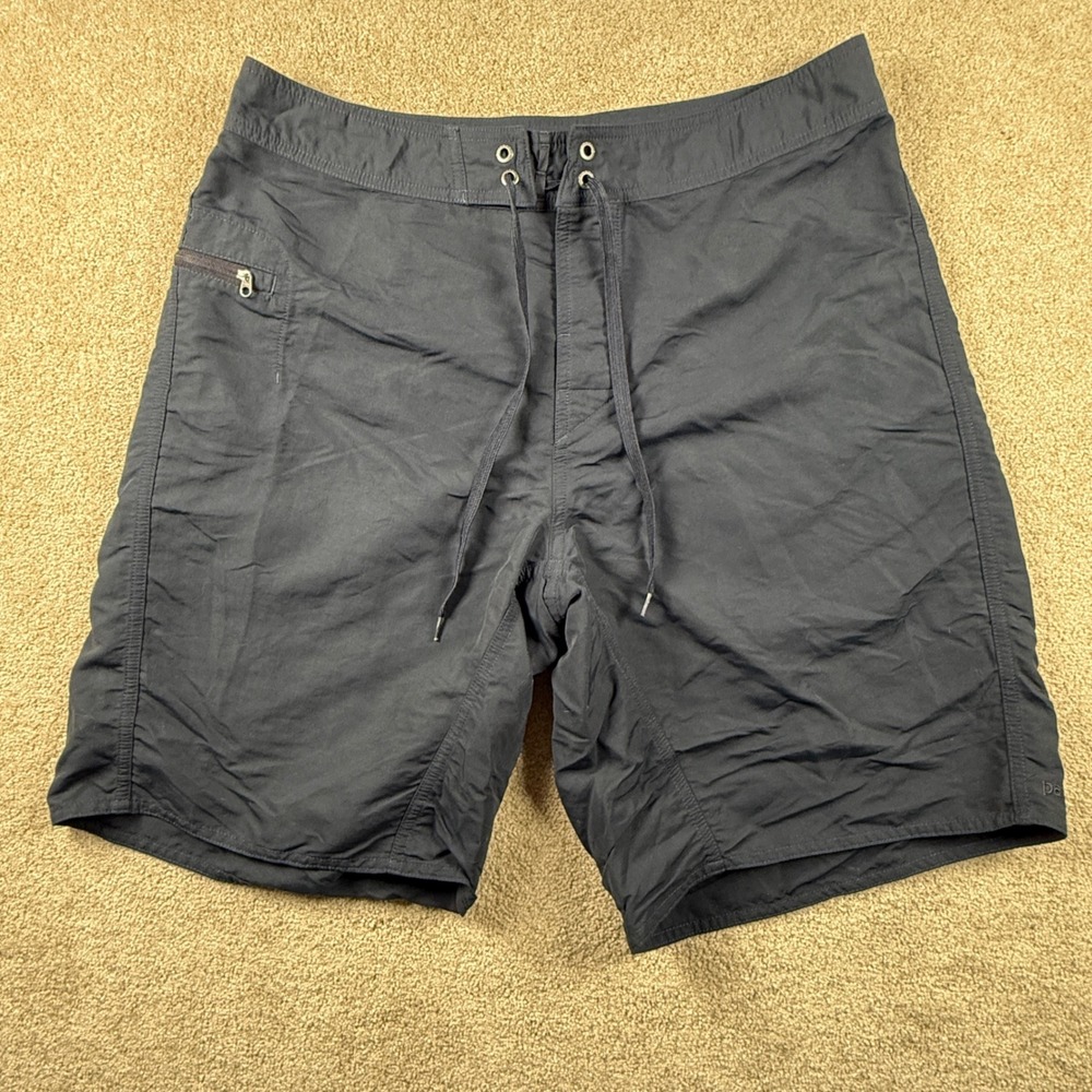 Patagonia Mens Board Shorts Black Swim Trunks Size 33 Zipper Pocket 2126